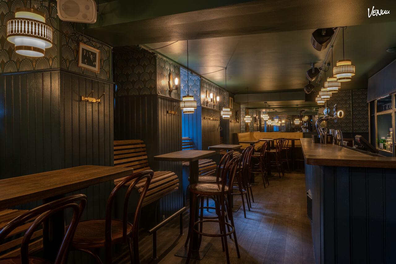 The Flatiron – Speakeasy – skjult eventlokale i København med vintage glamour og cocktailbar-vibe.